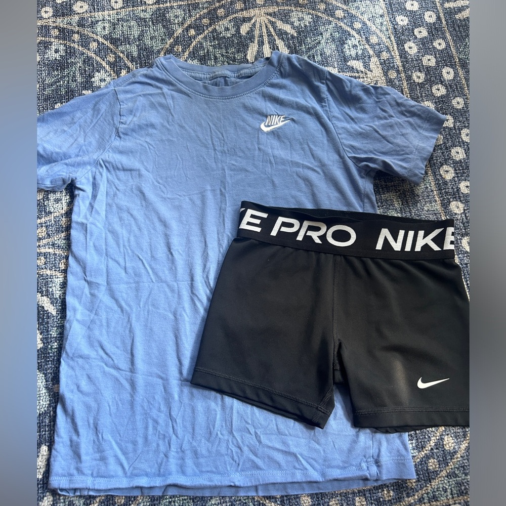 Nike Youth Tee and Nike Pro Shorts M and L